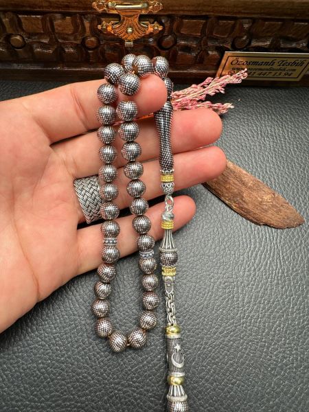 Küre Model Gümüş Çakım Kuka Tesbih