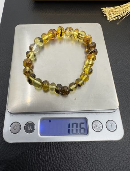 Fosilli Damla Kehribar Yetişkin Bileklik