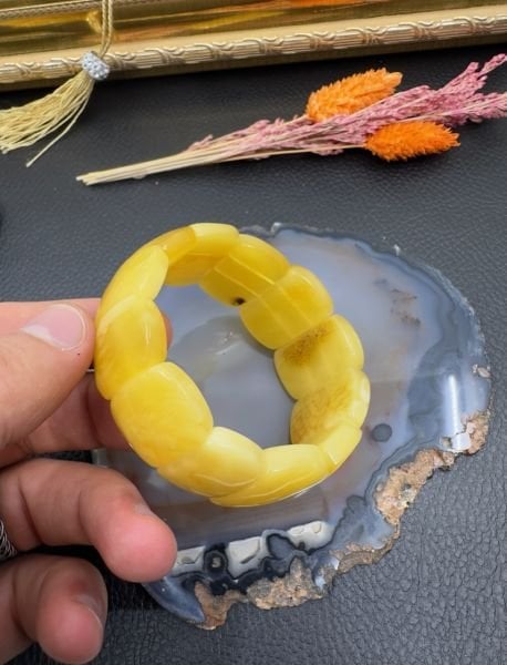 Rolex Model Damla Kehribar Yetişkin Bileklik