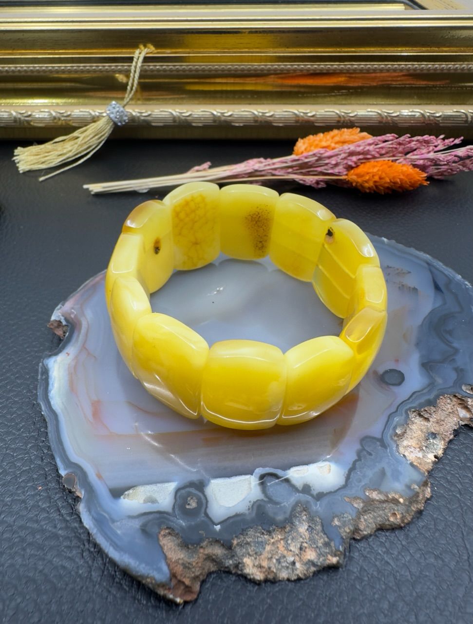 Rolex Model Damla Kehribar Yetişkin Bileklik