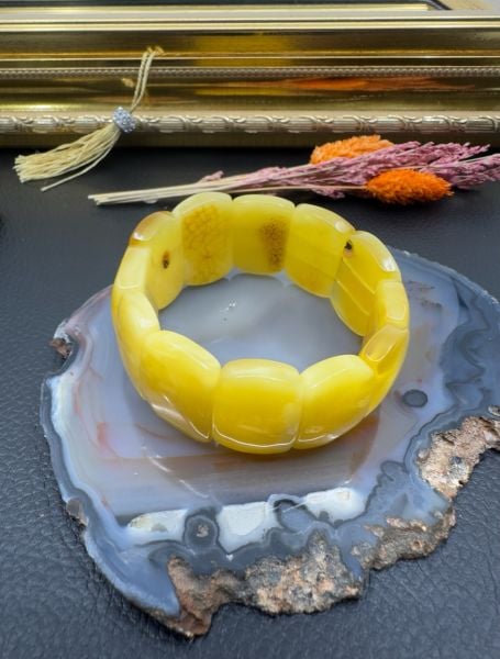 Rolex Model Damla Kehribar Yetişkin Bileklik