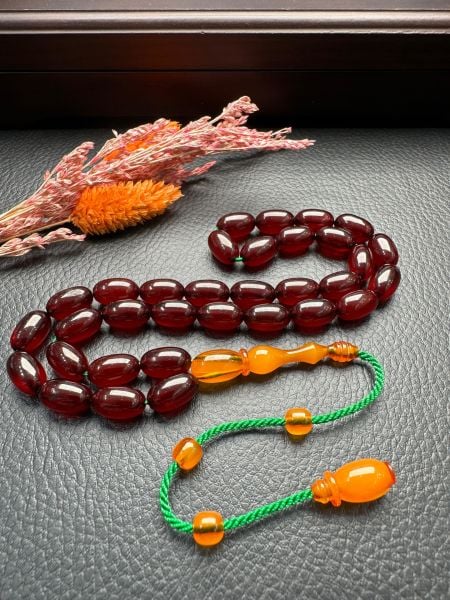 Kapsül Model Eski Osmanlı Sıkma Kehribar Tesbih