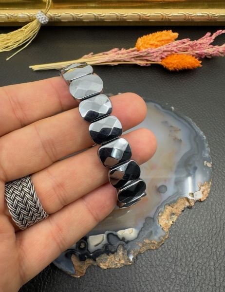 Rolex Model Hematit Taşı Doğal Taş Bileklik