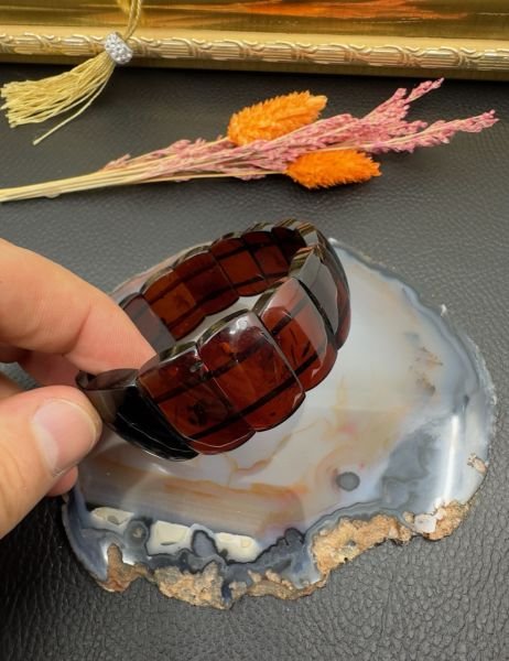 Rolex Model Damla Kehribar Yetişkin Bileklik