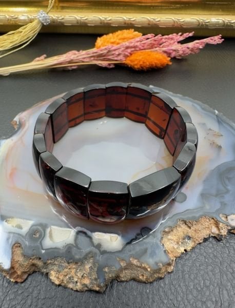 Rolex Model Damla Kehribar Yetişkin Bileklik