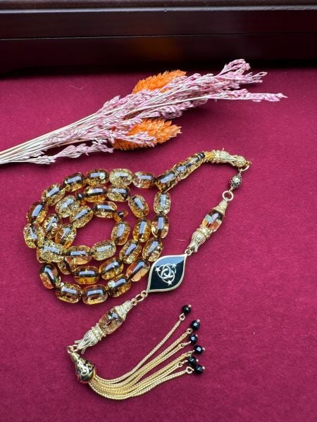 Şeffaf Kapsül Model Damla Kehribar Tesbih