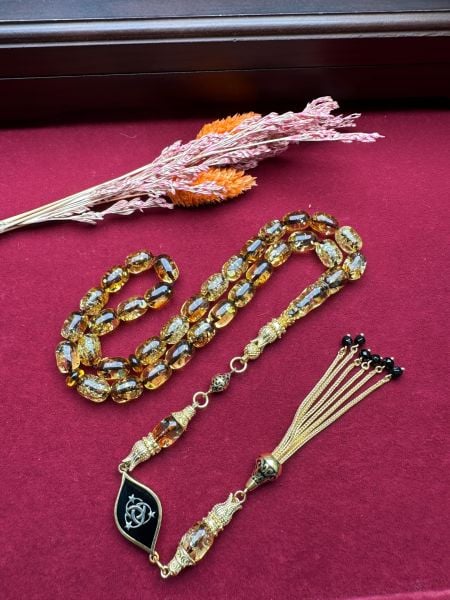 Şeffaf Kapsül Model Damla Kehribar Tesbih