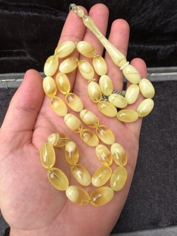 Ahmed Levent İşçiliği Badem Model Damla Kehribar Tesbih