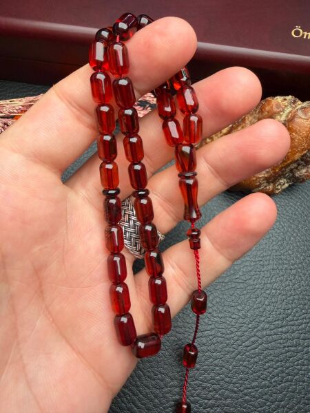 Sistemli Rus Kaya Damla Kehribar Tesbih