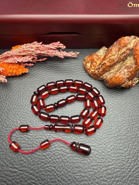 Sistemli Rus Kaya Damla Kehribar Tesbih