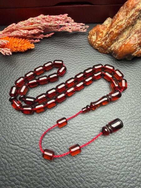 Sistemli Rus Kaya Damla Kehribar Tesbih