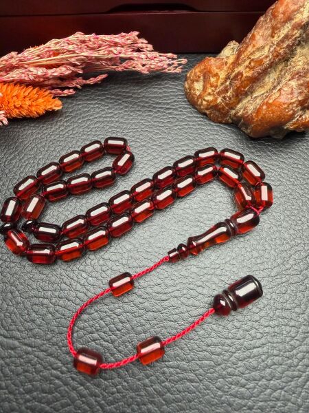 Sistemli Rus Kaya Damla Kehribar Tesbih