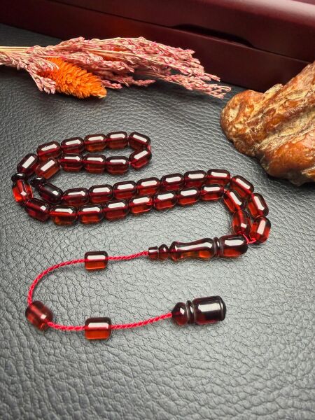 Sistemli Rus Kaya Damla Kehribar Tesbih