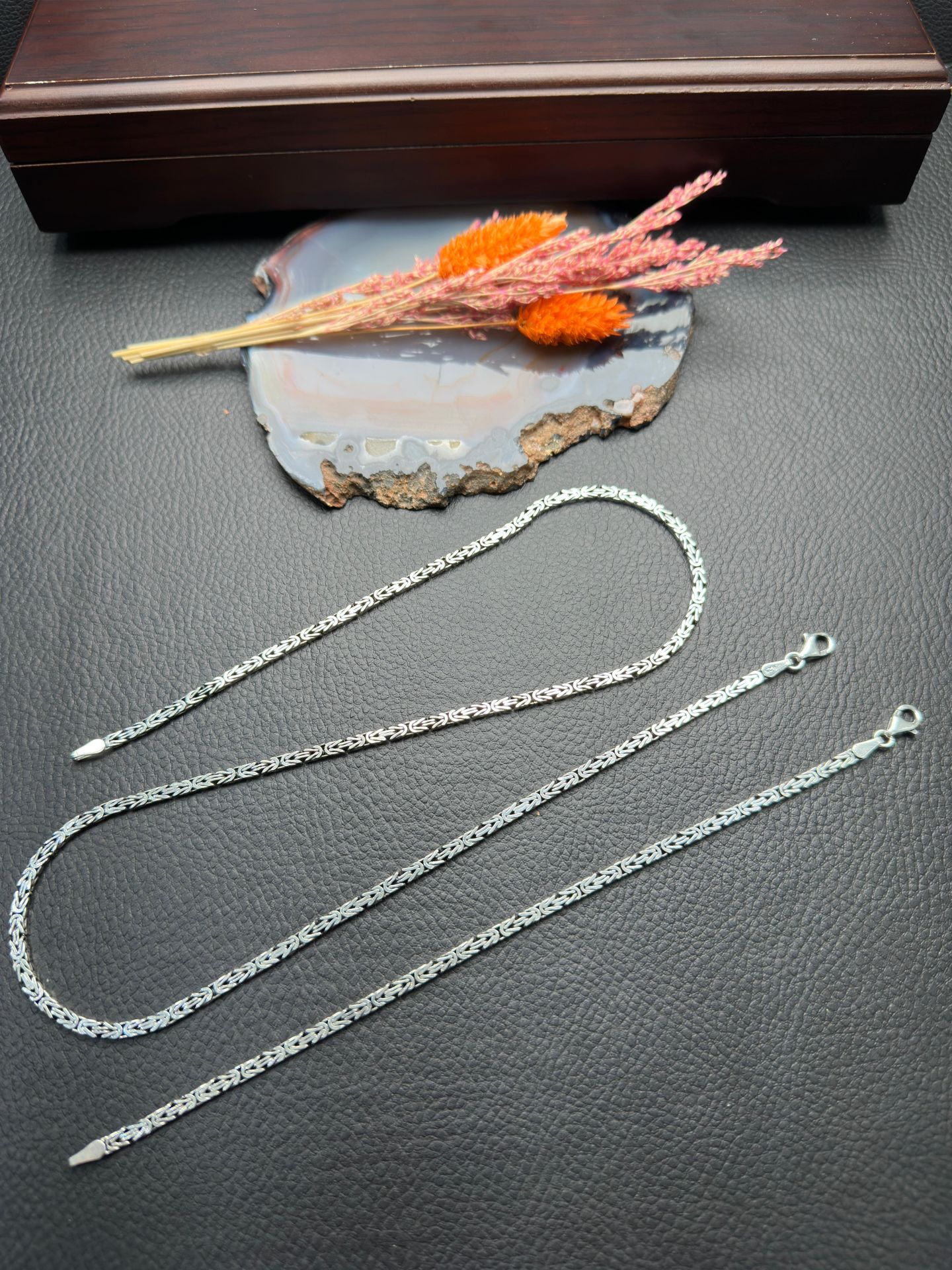 Kral Erkek Gümüş Bileklik ve Kolye Set