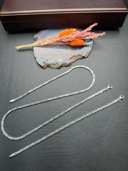 Kral Erkek Gümüş Bileklik ve Kolye Set