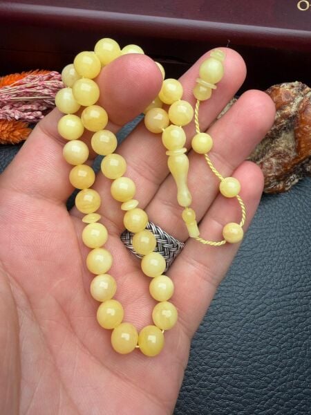 Sistemli Rus Kaya Damla Kehribar Tesbih