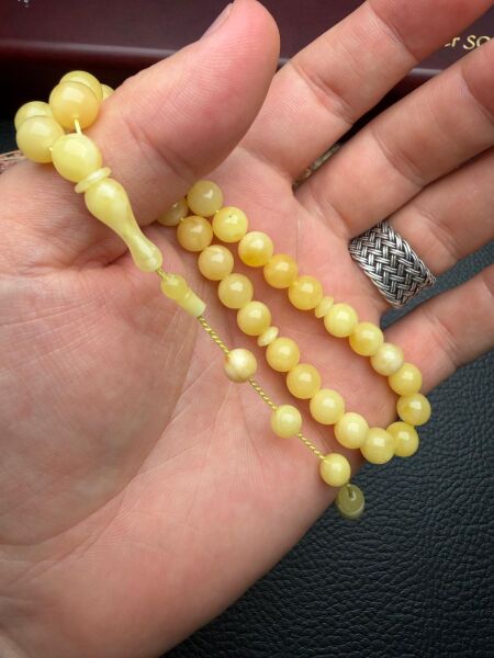 Sistemli Rus Kaya Damla Kehribar Tesbih