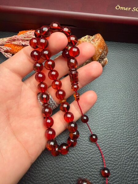 Sistemli Rus Kaya Damla Kehribar Tesbih