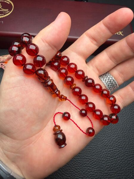 Sistemli Rus Kaya Damla Kehribar Tesbih