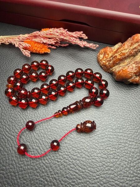 Sistemli Rus Kaya Damla Kehribar Tesbih