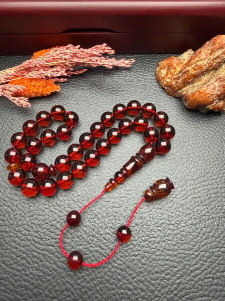 Sistemli Rus Kaya Damla Kehribar Tesbih