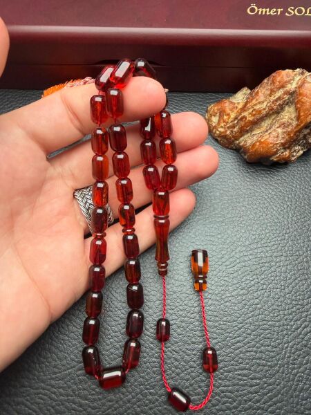 Sistemli Rus Kaya Damla Kehribar Tesbih