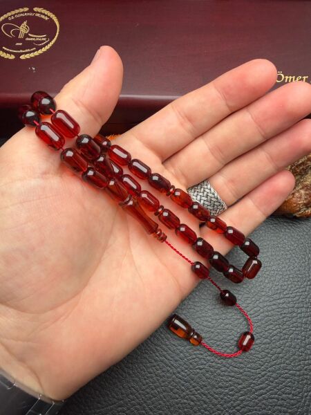 Sistemli Rus Kaya Damla Kehribar Tesbih