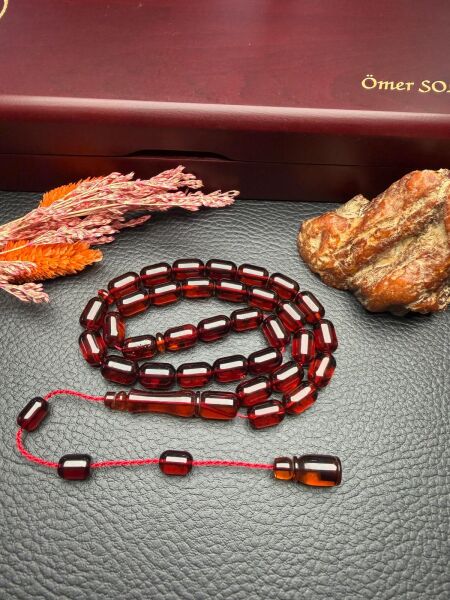 Sistemli Rus Kaya Damla Kehribar Tesbih