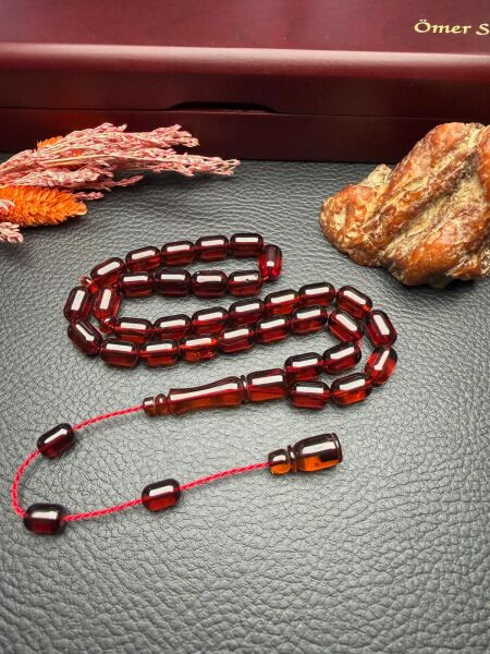 Sistemli Rus Kaya Damla Kehribar Tesbih