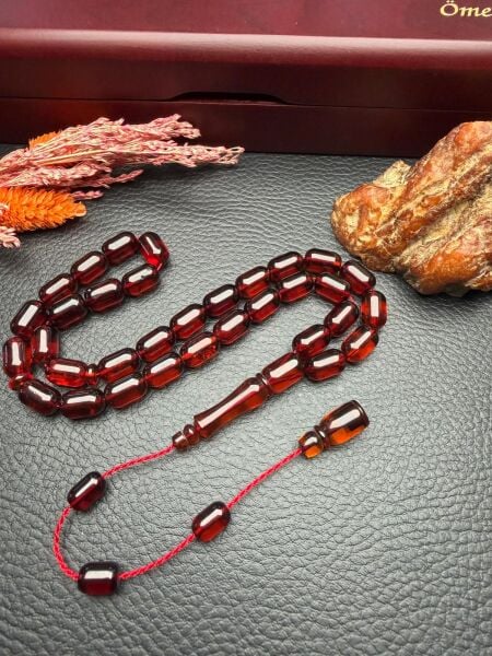 Sistemli Rus Kaya Damla Kehribar Tesbih