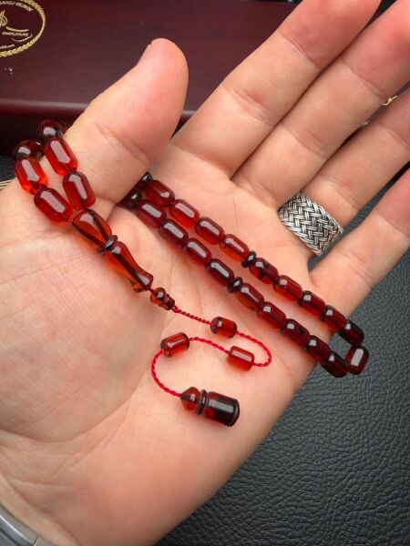 Sistemli Rus Kaya Damla Kehribar Tesbih