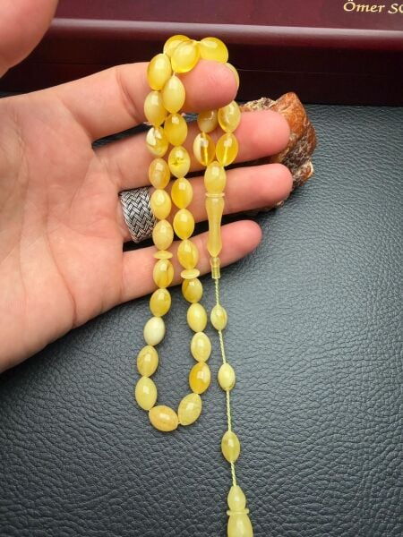 Sistemli Rus Kaya Damla Kehribar Tesbih