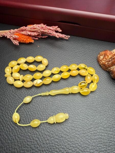 Sistemli Rus Kaya Damla Kehribar Tesbih