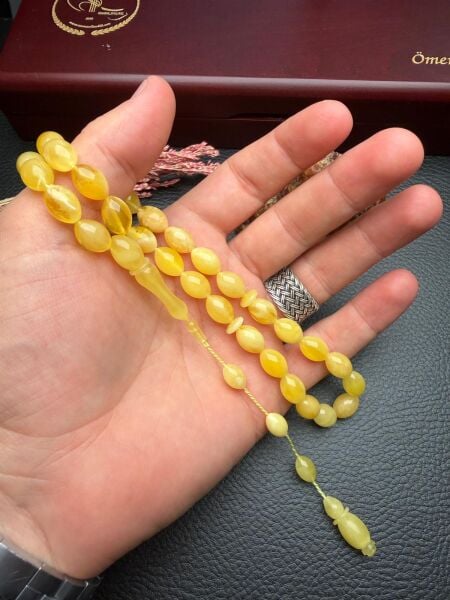 Sistemli Rus Kaya Damla Kehribar Tesbih