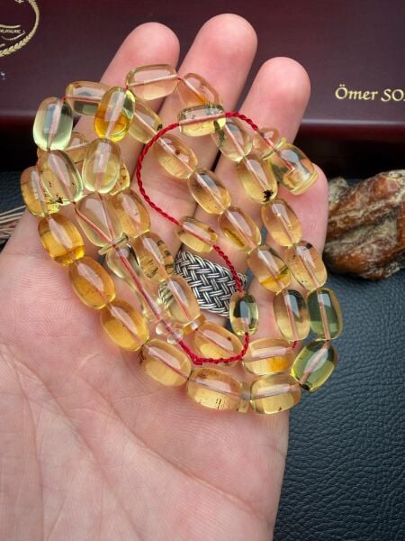 Sistemli Rus Kaya Damla Kehribar Tesbih