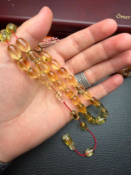 Sistemli Rus Kaya Damla Kehribar Tesbih