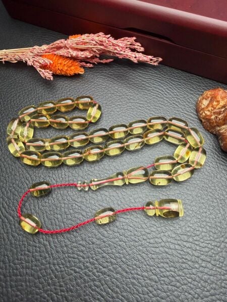 Sistemli Rus Kaya Damla Kehribar Tesbih