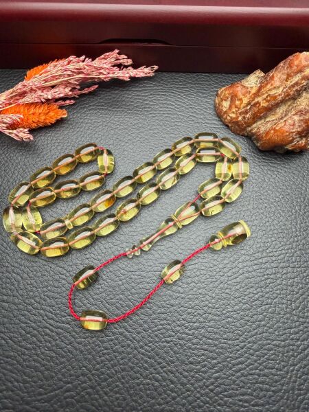 Sistemli Rus Kaya Damla Kehribar Tesbih