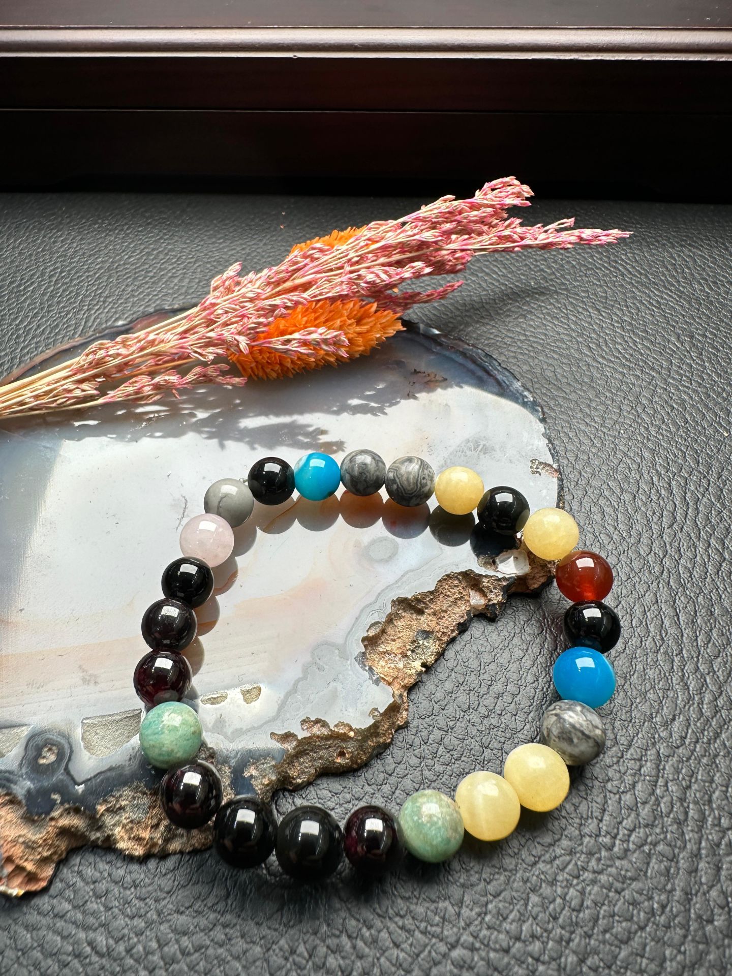 Karışık Çakra Doğal Taş Bileklik