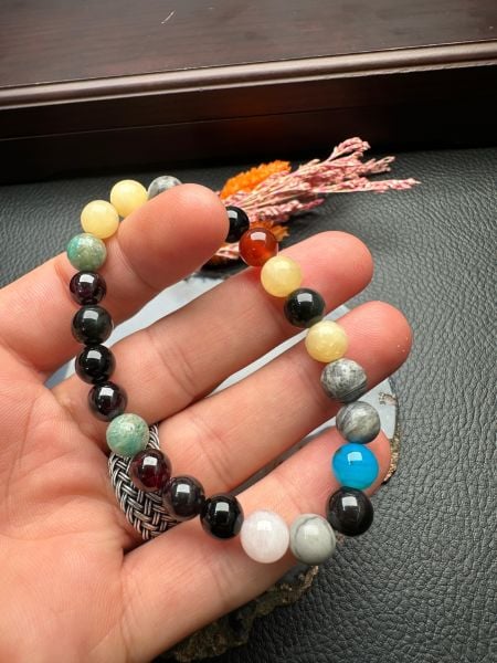 Karışık Çakra Doğal Taş Bileklik