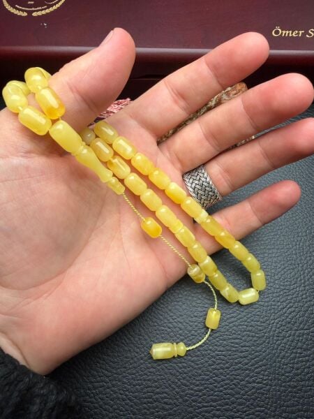 Sistemli Rus Kaya Damla Kehribar Tesbih