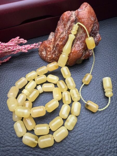 Sistemli Rus Kaya Damla Kehribar Tesbih