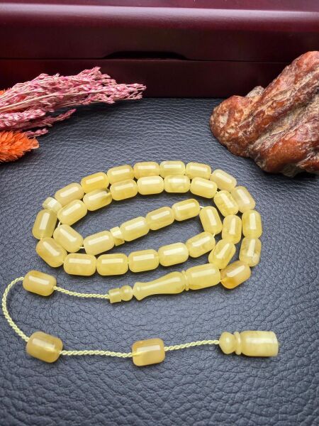 Sistemli Rus Kaya Damla Kehribar Tesbih