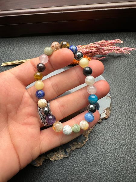 Karışık Çakra Doğal Taş Bileklik