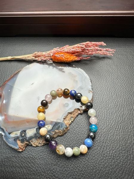 Karışık Çakra Doğal Taş Bileklik