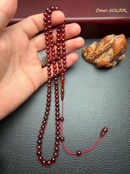 Sistemli Rus Kaya 99 Luk Damla Kehribar Tesbih