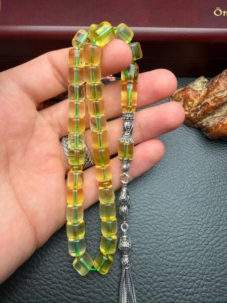 Şeffaf Rus Kaya Damla Kehribar Tesbih