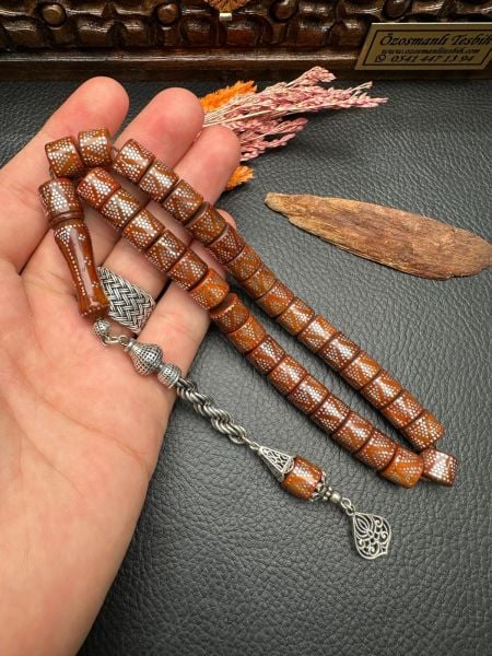 Kesme Model Gümüş Çakımlı Kuka Tesbih