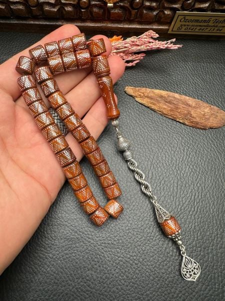 Kesme Model Gümüş Çakımlı Kuka Tesbih