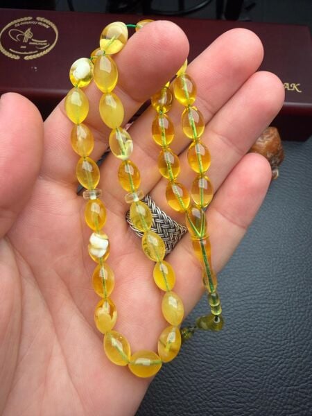 Sistemli Rus Kaya Damla Kehribar Tesbih